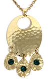 Hammered Emerald Chandelier Necklace