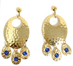 Hammered Sapphire Chandelier Earrings