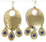 Hammered Sapphire Chandelier Earrings