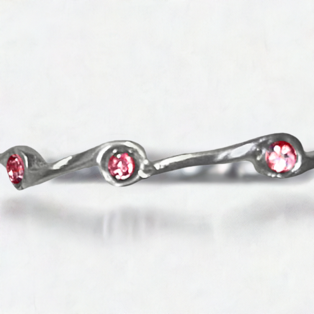 Pink Tourmaline Birthstone Stacker Ring