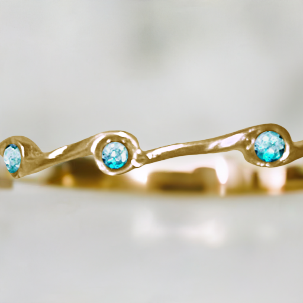 Aquamarine Birthstone Stacker Ring