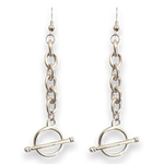 Chain Toggle Earrings White Gold dip