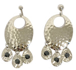 Hammered Jet Black Chandelier Earrings