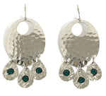 Hammered Emerald Chandelier Earrings