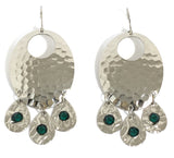 Hammered Emerald Chandelier Earrings