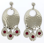 Hammered Ruby Chandelier Earrings