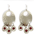 Hammered Ruby Chandelier Earrings