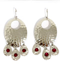 Hammered Ruby Chandelier Earrings