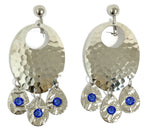 Hammered Sapphire Chandelier Earrings