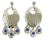 Hammered Sapphire Chandelier Earrings