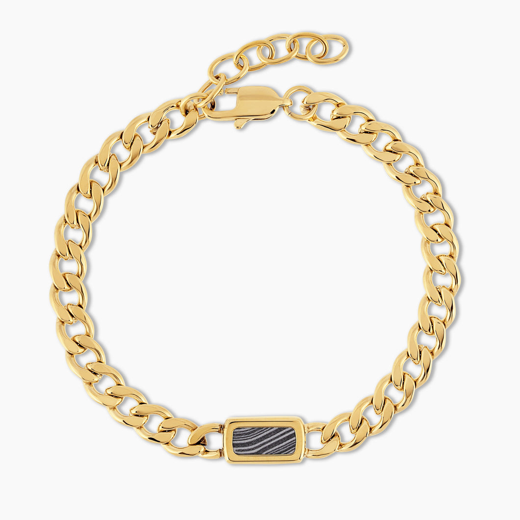 Men's Zebra Crest Cuban Bracelet