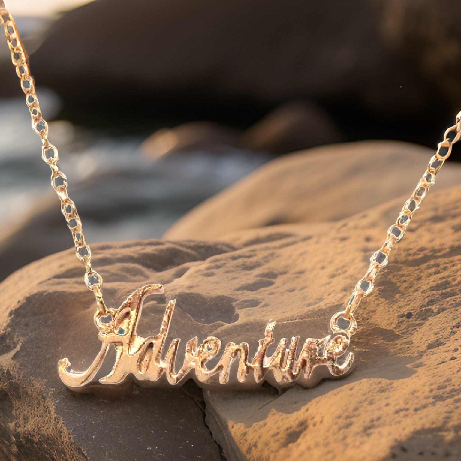Adventure Script Necklace by The Urban Charm
