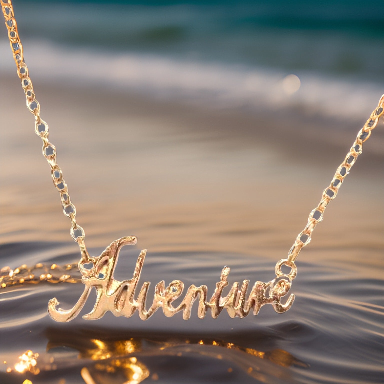 Adventure Script Necklace by The Urban Charm
