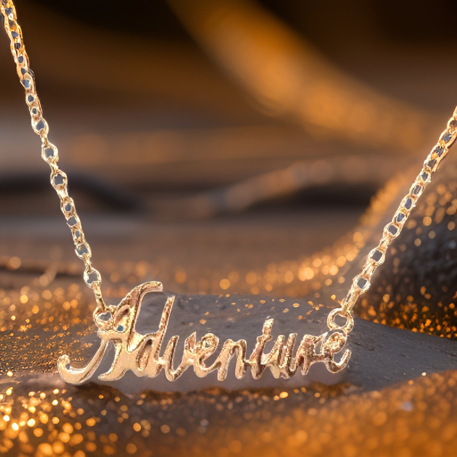Adventure Script Necklace by The Urban Charm