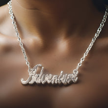 Load image into Gallery viewer, Adventure Script Necklace by The Urban Charm
