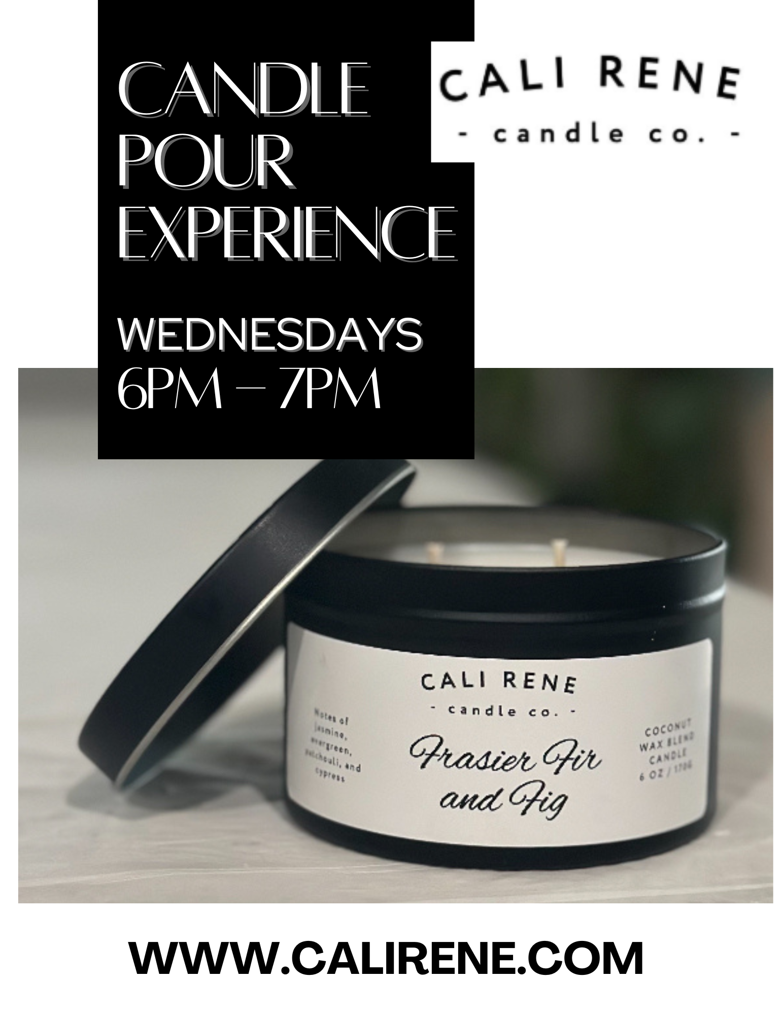 Candle Pour Experience - WEDNESDAY, OCTOBER 1st from 6pm to 7:30pm