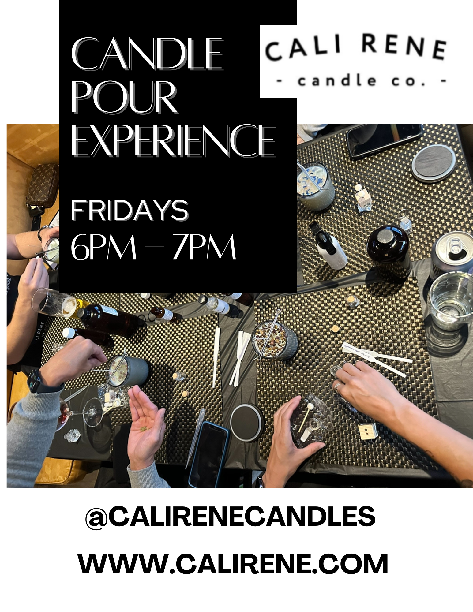 Candle Pour Experience - WEDNESDAY, OCTOBER 1st from 6pm to 7:30pm