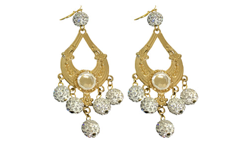 Gold Chandelier Crystal Earrings