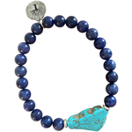 Natural Lapis Lazuli and Turquoise Bracelet