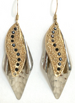 Wavy Sun Rays Silver and Gold Earrings
