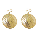 Gold Hammered Circle Earrings
