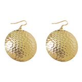 Gold Hammered Circle Earrings