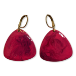 Pink Marble Guitar Pick Lures of Love Earrings