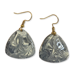 Black & White Marble Guitar Pick Lures of Love Earrings