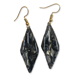 Black & White Marble Wavy Lures of Love Earrings