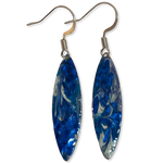 Blue Marble Mini Navette Lures of Love Earrings