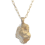 Birthstone Crystal Waning Gibbous Moon Necklace