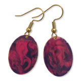 Purple Marble Mini Oval Lures of Love Earrings