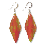Yellow Orange Marble Wavy Lures of Love Earrings