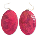 Pink Marble Oval Dome Lures of Love Earrings