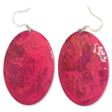 Pink Marble Oval Dome Lures of Love Earrings