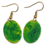 Green Yellow Marble Mini Oval Lures of Love Earrings