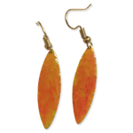 Yellow Orange Marble Mini Navette Lures of Love Earrings