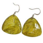 Yellow Marble Guitar Pick Lures of Love Earrings
