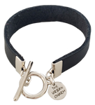 Navy Leather Color Band Bracelet