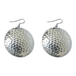 Silver Hammered Circle Earrings