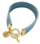 Baby Blue Leather Color Band Bracelet by The Urban Charm