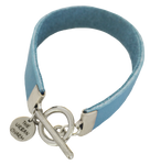 Baby Blue Leather Color Band Bracelet by The Urban Charm