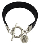 Black Leather Color Band Bracelet by The Urban Charm