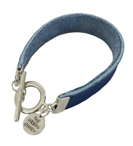 Blue Leather Color Band Bracelet by The Urban Charm