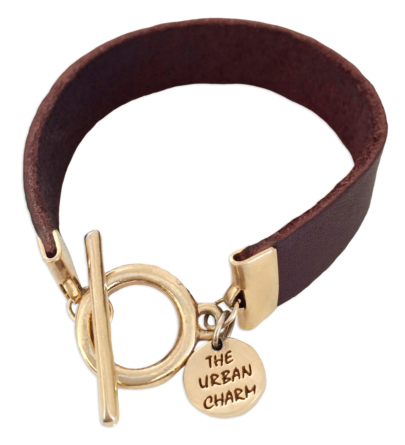 Burgundy Leather Color Band Bracelet by The Urban Charm