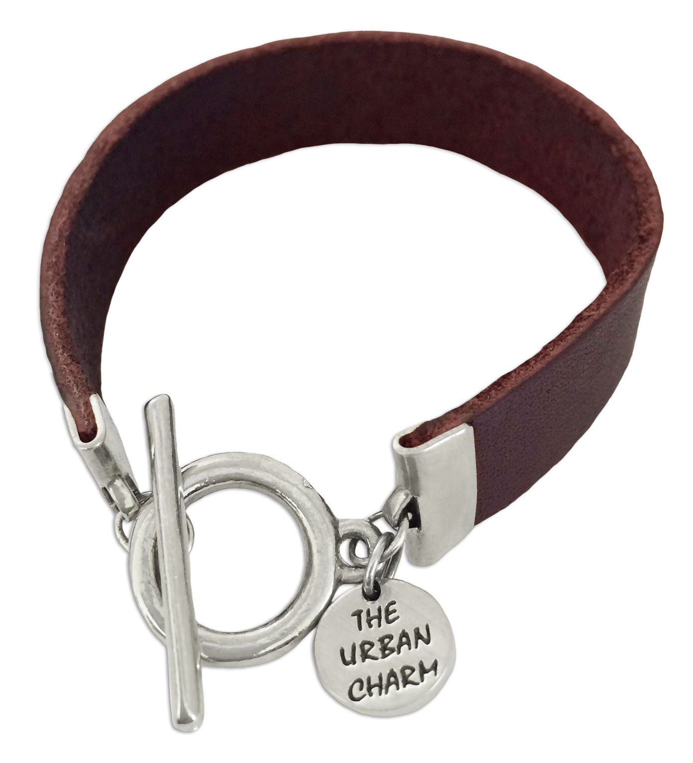 Burgundy Leather Color Band Bracelet by The Urban Charm