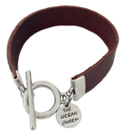 Burgundy Leather Color Band Bracelet by The Urban Charm