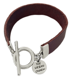 Burgundy Leather Color Band Bracelet by The Urban Charm