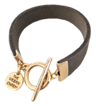 Distressed Gray Leather Color Band Bracelet by The Urban Charm