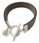 Distressed Gray Leather Color Band Bracelet by The Urban Charm